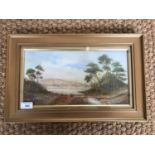 M. Harrison (19th Century) Lakeland landscape, oil on board, framed and mounted under glass, 18 x 35