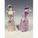 Two Chantilly Lace Coalport figurines including Velvet and High Style