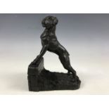 A Heredities cold-cast bronze sculpture of a boxer dog, 18 cm high