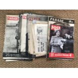 A number of 1940s period issues of the British military journal Parade etc