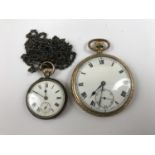 An early 20th Century fancy rolled-gold cased pocket watch together with a late 19th Century gun