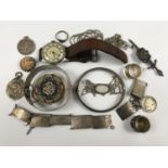 Vintage white metal and other jewellery including a Charles Horner hinged bangle (a/f), a St