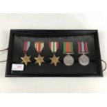 A framed Second World War campaign medal group