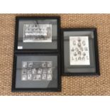 Three uniformly framed photographic prints of the Carlisle United football team as it appeared