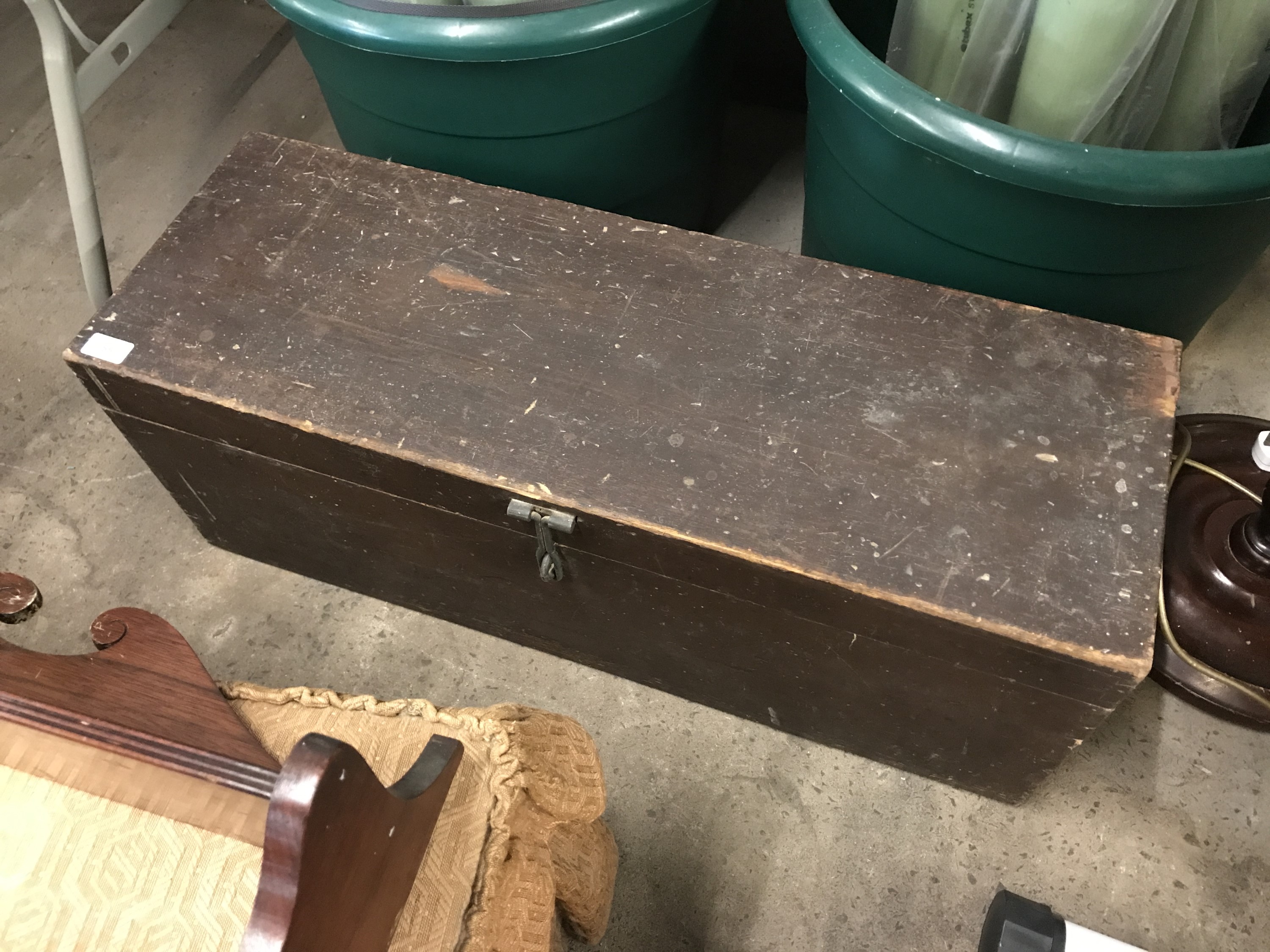 A vintage wooden tool box