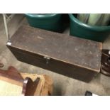 A vintage wooden tool box