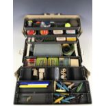 A fishing tackle box together with contents