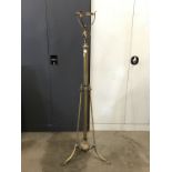 A Victorian brass telescopic oil lamp stand