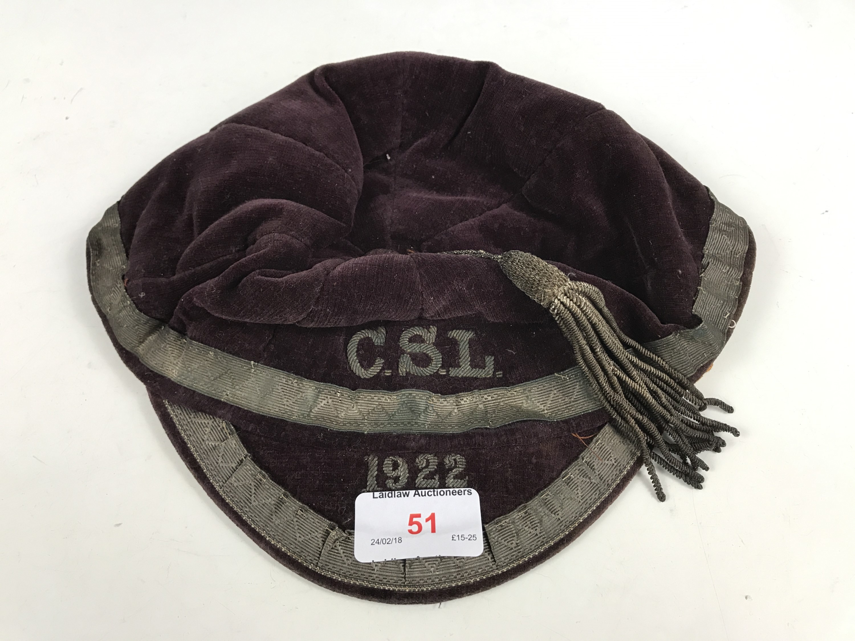 A 1922 C.S.L sports cap