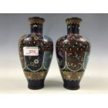 A pair of Chinese cloisonné enamelled vases