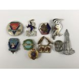 A number of vintage button / lapel badges etc including Butlin's holiday camp and a Blackpool