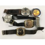 Sundry vintage watches including a 1960's Smiths wristwatch and a Seiko chronometer, together with