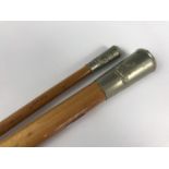 A Royal Artillery walking cane and a conforming swagger stick, post-1952