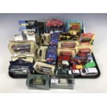 Dinky and Matchbox model cars and vans including 007 BMW 750I, London Transport buses and a Rolls