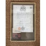 A late 19th Century passport, framed under glass