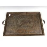 A 1920s St Dunstons Hostel for Blind Soldiers and Sailors oak tea tray