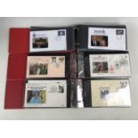 Three Stanley Gibbon cover albums containing a quantity of GB First Day Covers on the topic of