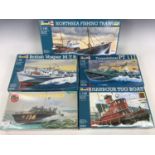 A quantity of Revell marine scale model kits