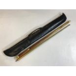 A Riley snooker cue with case