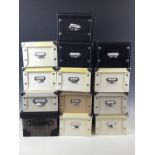 A quantity of storage boxes modelled as trunks