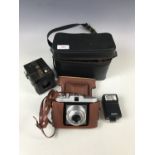 A Zeiss Ikon box together with a Tengor camera and an Agfa Isola