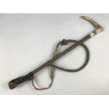 An antler-handled riding whip