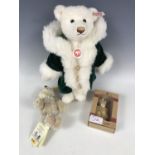 A Steiff Classic Teddy bear together with two Steiff miniature bears for the years 1997 and 2001