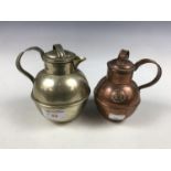 Two early 20th Century Gurnsey copper and electroplate jugs