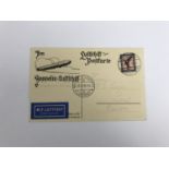 [German Postal History / Zeppelin] A Graf Zeppelin franked postcard with 1930 dated postmarks