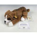 A Steiff for Danbury Mint "Bernie the Boxer" dog, with original paper tag and certificate