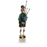 Todd J. Warner (American, b.1948) A contemporary sculpture of a piper, modelled in an upright and