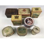 Royal Commemorative and Carlisle historical pageant tinplate boxes