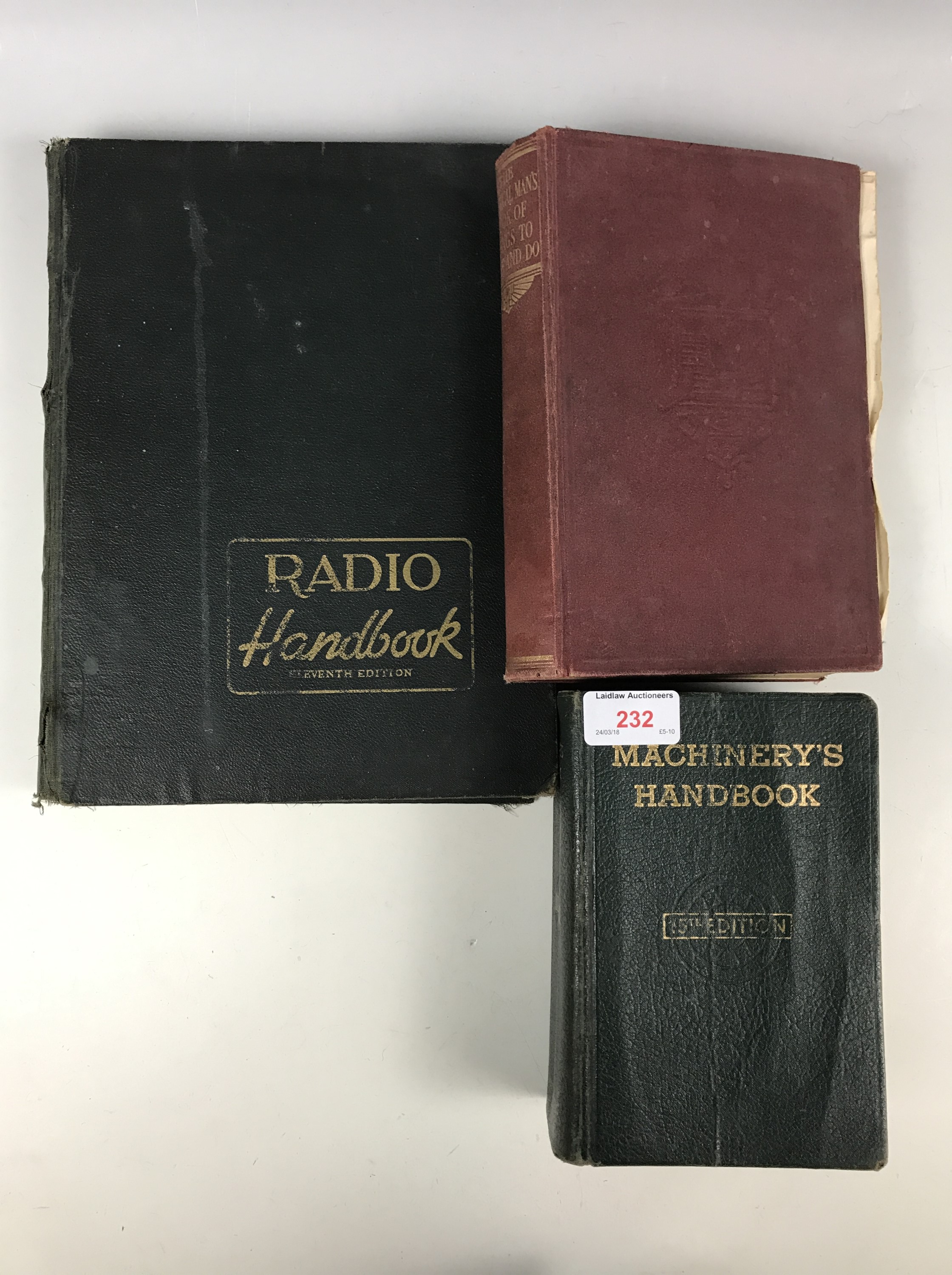 The Radio Handbook together with The Practical Man's Book of Make and Do and a Machinery's Handbook