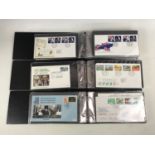 Three Stanley Gibbon cover albums containing a quantity of GB First Day Covers, circa 1984-1989,