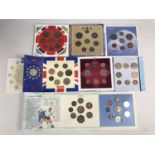 Queen Elizabeth II Royal Mint brilliant uncirculated coin collections, for the years 1990, 1991,