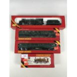 Model railway including two Hornby OO gauge locomotives and two Hornby OO gauge carriages, a R.353