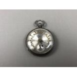 A Victorian silver-cased pocket watch, having a key wound lever movement, silver engine-turned