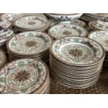 An extensive Victorian Ashworth Real Ironstone China dinner service, comprising one meat platter,