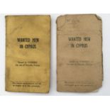 Two EOKA 1956-57 Wanted Men in Cyprus pamphlets