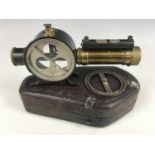 A Victorian pocket combination compass and level by L Cassella, Maker to the Admiralty and Ordnance,