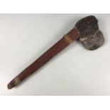 [Ethnic / Aborigine Art] An early 20th Century Australian Aboriginal hafted stone axe, secured