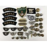 A quantity of KOYLI and related badges and insignia