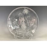 A post-War Czechoslovakian lead crystal dish designed by Josef Svarc for the Bohemia Glassworks of