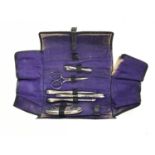 A George V silver handled manicure set, G & Co, Birmingham, 1919