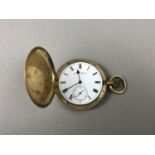 A gentleman's 18ct gold cased hunter pocket watch by Reid and Sons of Newcastle-Upon-Tyne, having