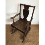 A George III mahogany rocking chair