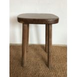 A Robert "Mouseman" Thompson (1876-1955) carved oak stool, 54 cm