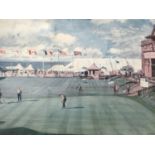 A large signed golf print by Arthur Weaver, "The 18th Green Royal and Ancient Alean tournament