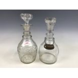 Two Georgian glass decanters