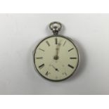 A Victorian silver cased pocket watch (a/f)